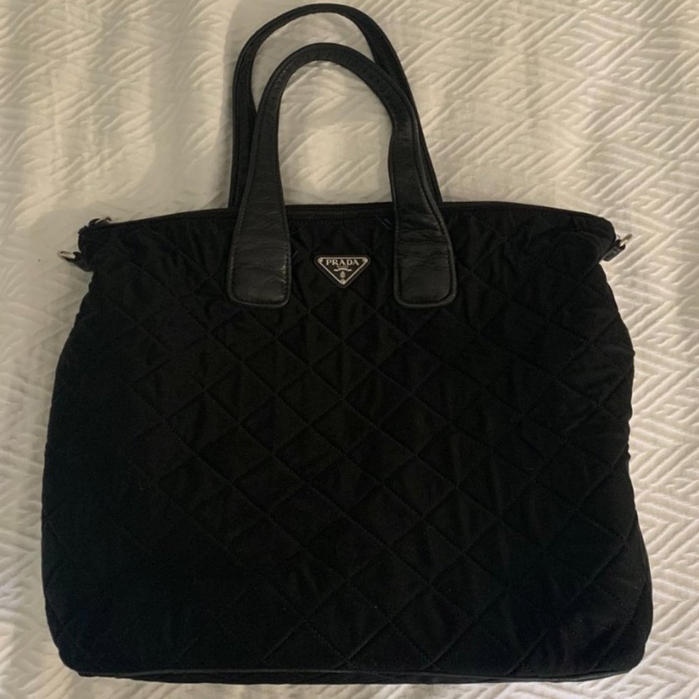 Vintage Prada Quilted Tote Bag
